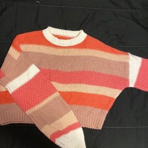 Multicolor pink striped size small sweater